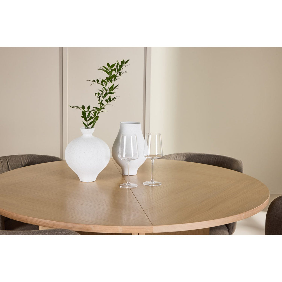 Strada, Edina Oval matgrupp Brun, Vitputsad, 4st