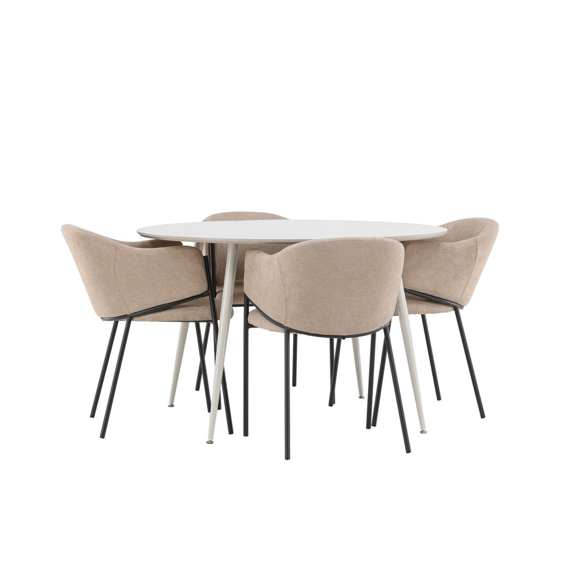 Plaza, Evelina Rund matgrupp Beige,Svart, Beige, ⌀120