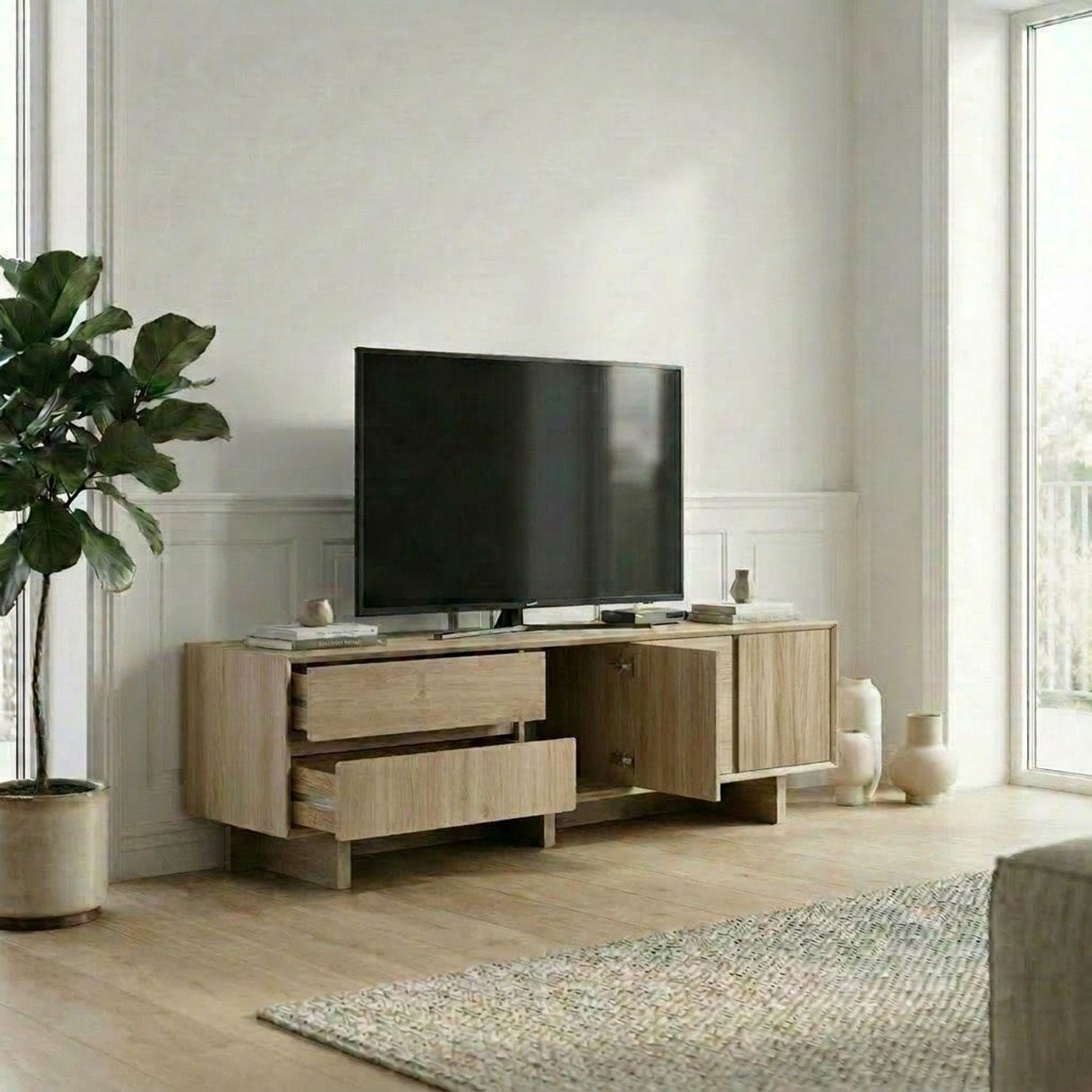 Carpi (180 x 55 x 45 cm) TV-bänk Naturlig ek