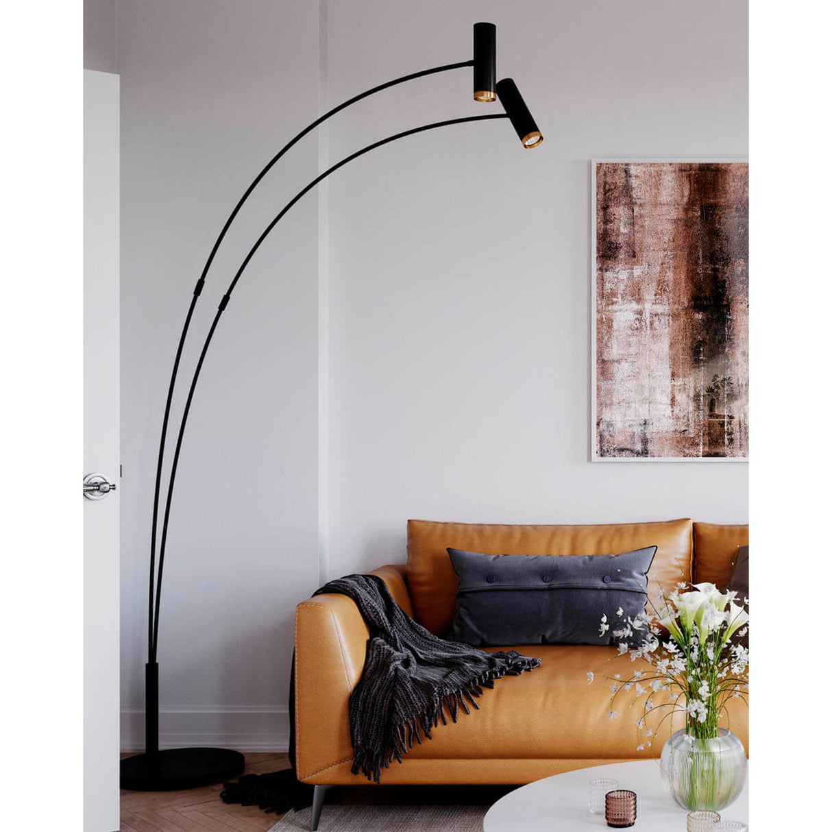 Puls Golvlampa 2 Svart Matt