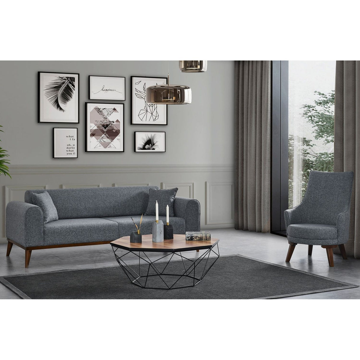 Astana 3-sits (222 x 90 x 80 cm) 3-sits bäddsoffa Ljusgrå