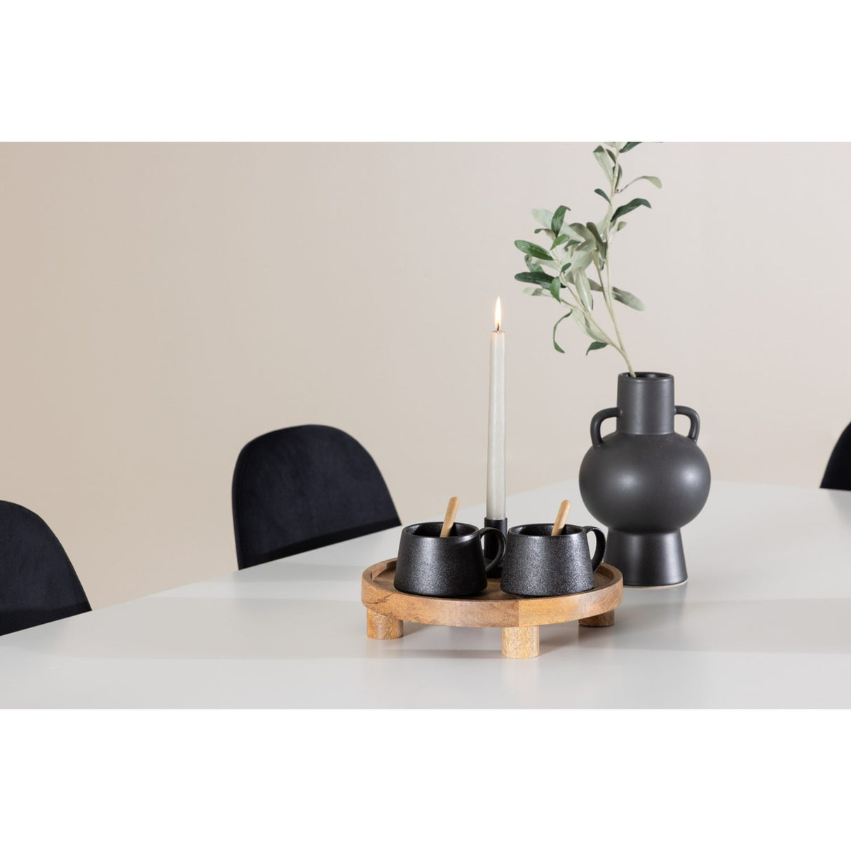 Silar, Polar Rektangulär matgrupp Svart,Silver, Vit, 180 x 90