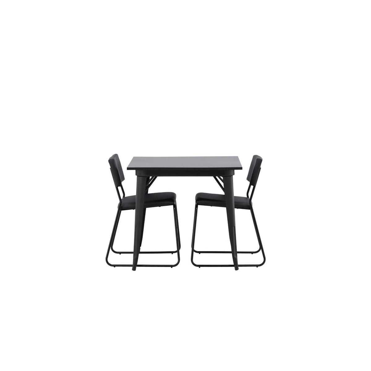 Tempe, Kenth Rektangulär matgrupp Svart, Svart, 80 x 80
