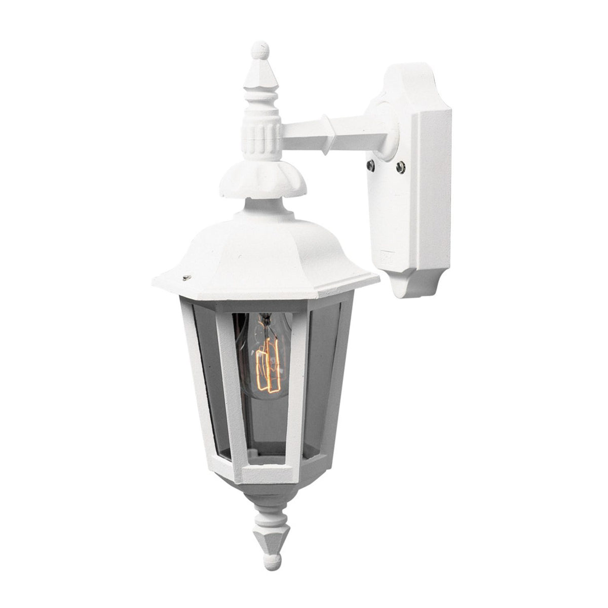 Pallas E27 Liten Vägglampa Ute Ned, Mattvit
