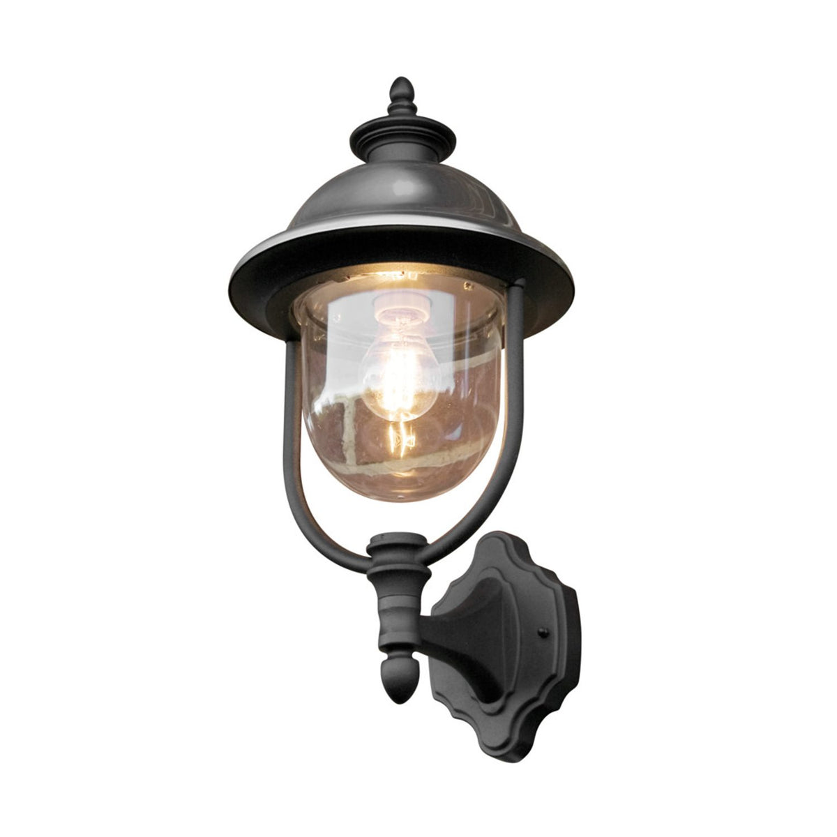 Parma E27 Svart/Rostfri Vägglampa Ute Upp