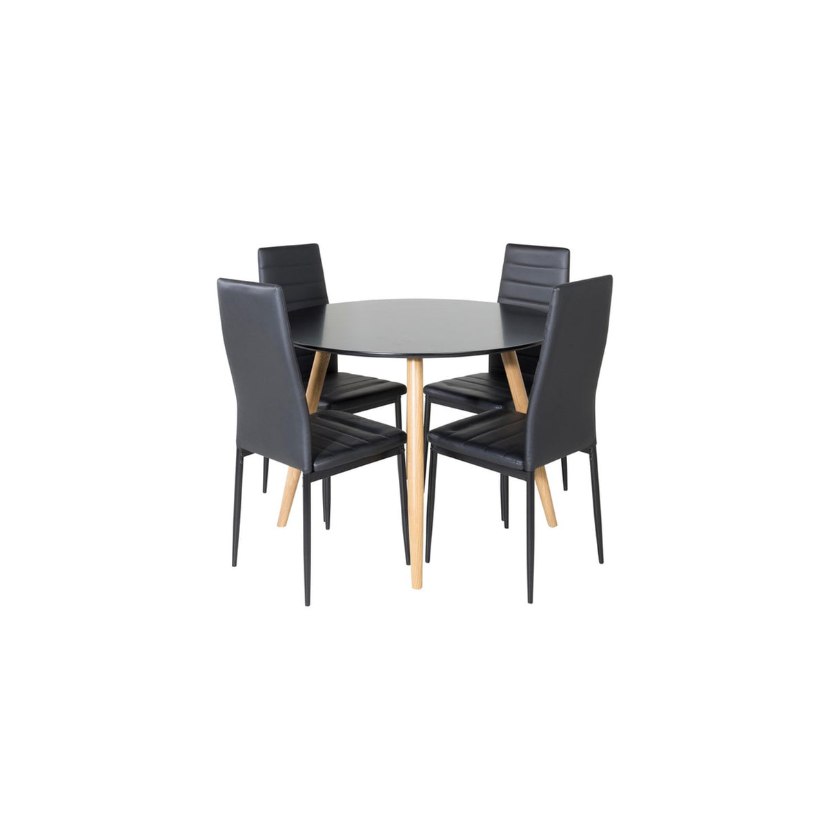 Plaza, Slim Rund matgrupp Svart, Svart, 4st