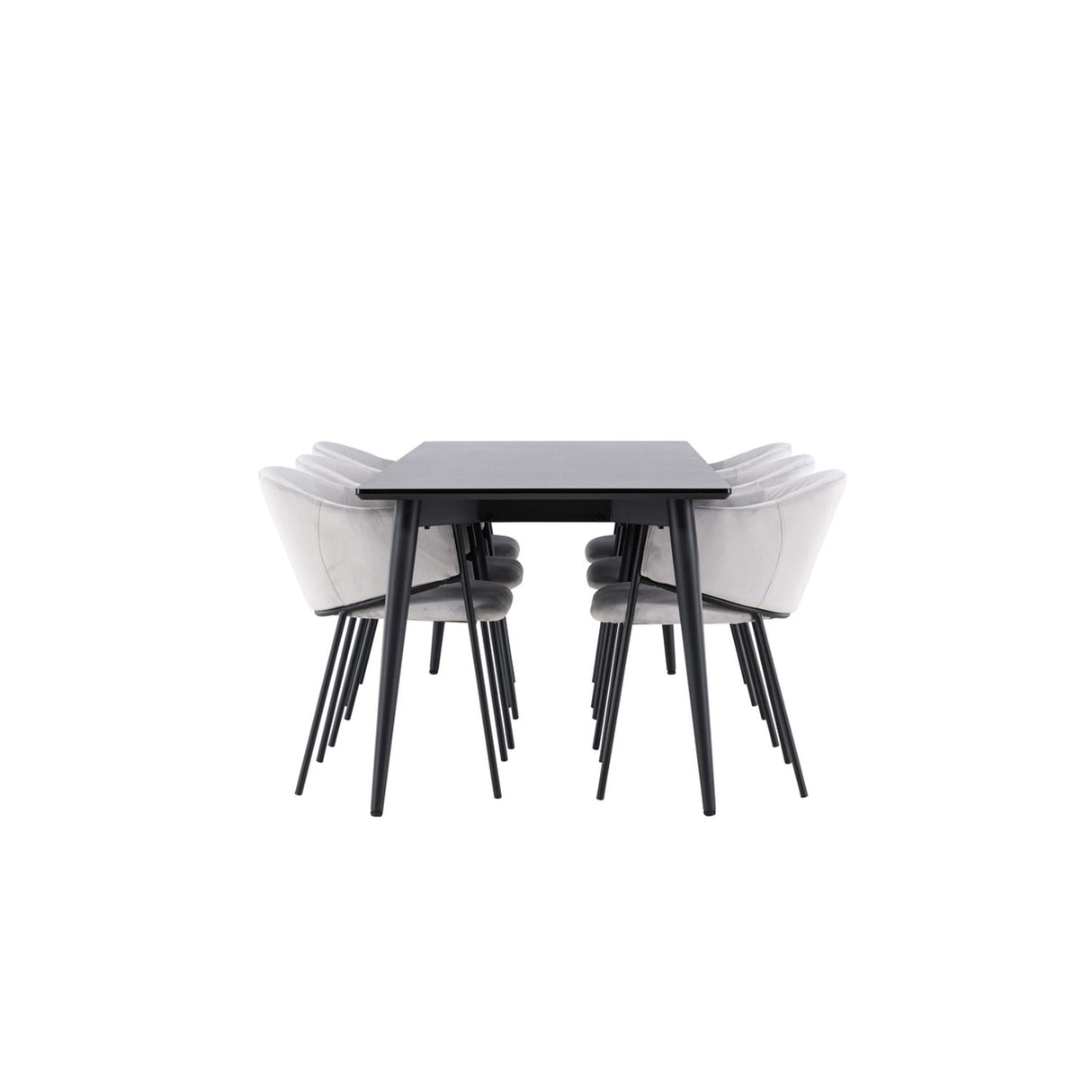 Ellis, Evelina Rektangulär matgrupp Svart,Grå, Svart, 230 x 85