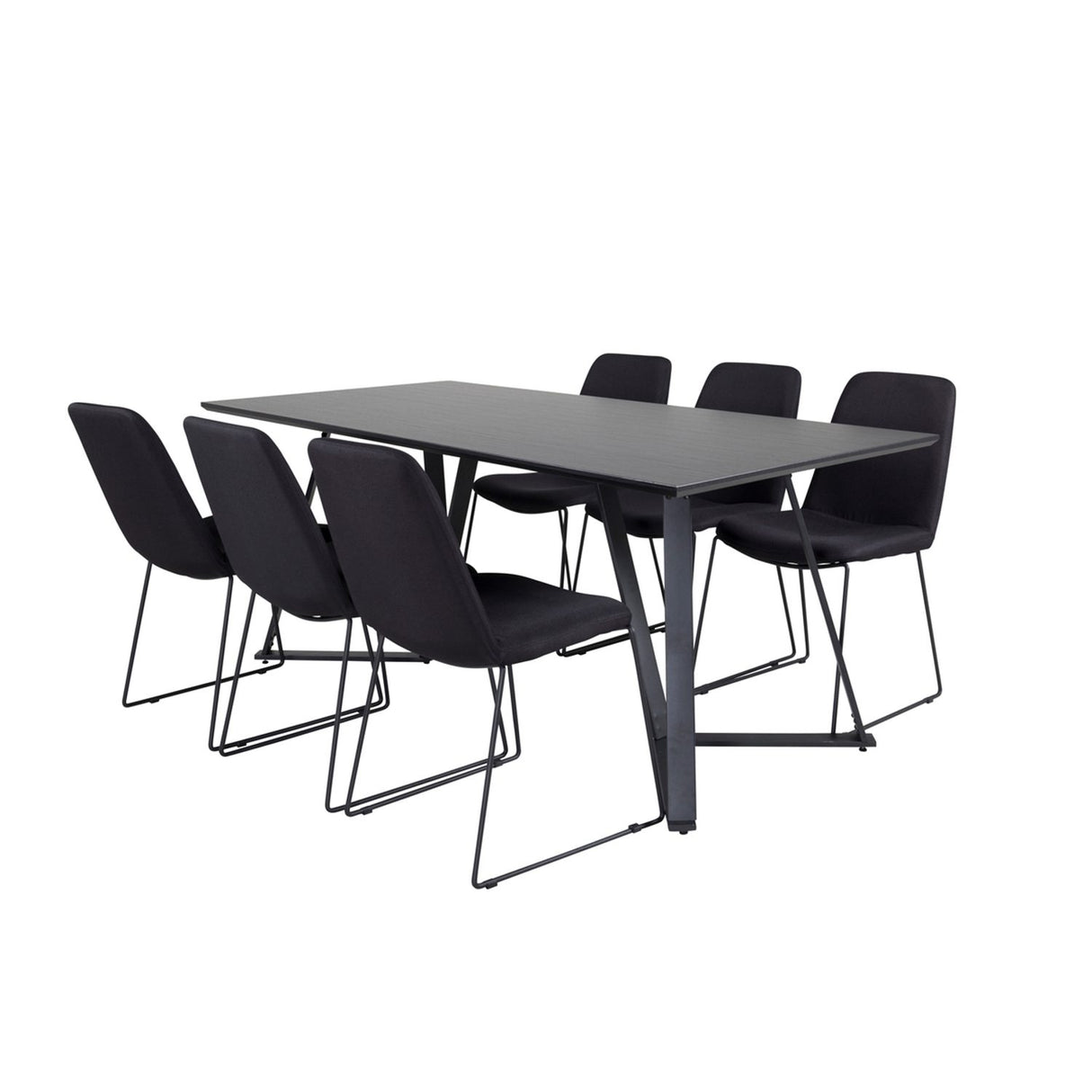 Marina, Muce Rektangulär matgrupp Svart, Svart, 180 x 90