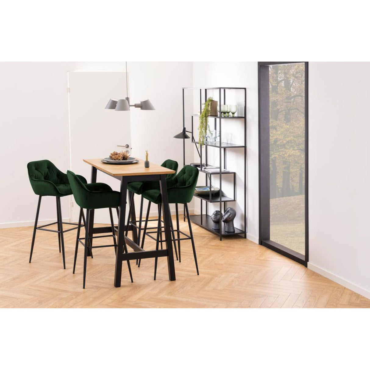 Toulon Barstol Vic tyg Skogsgrön