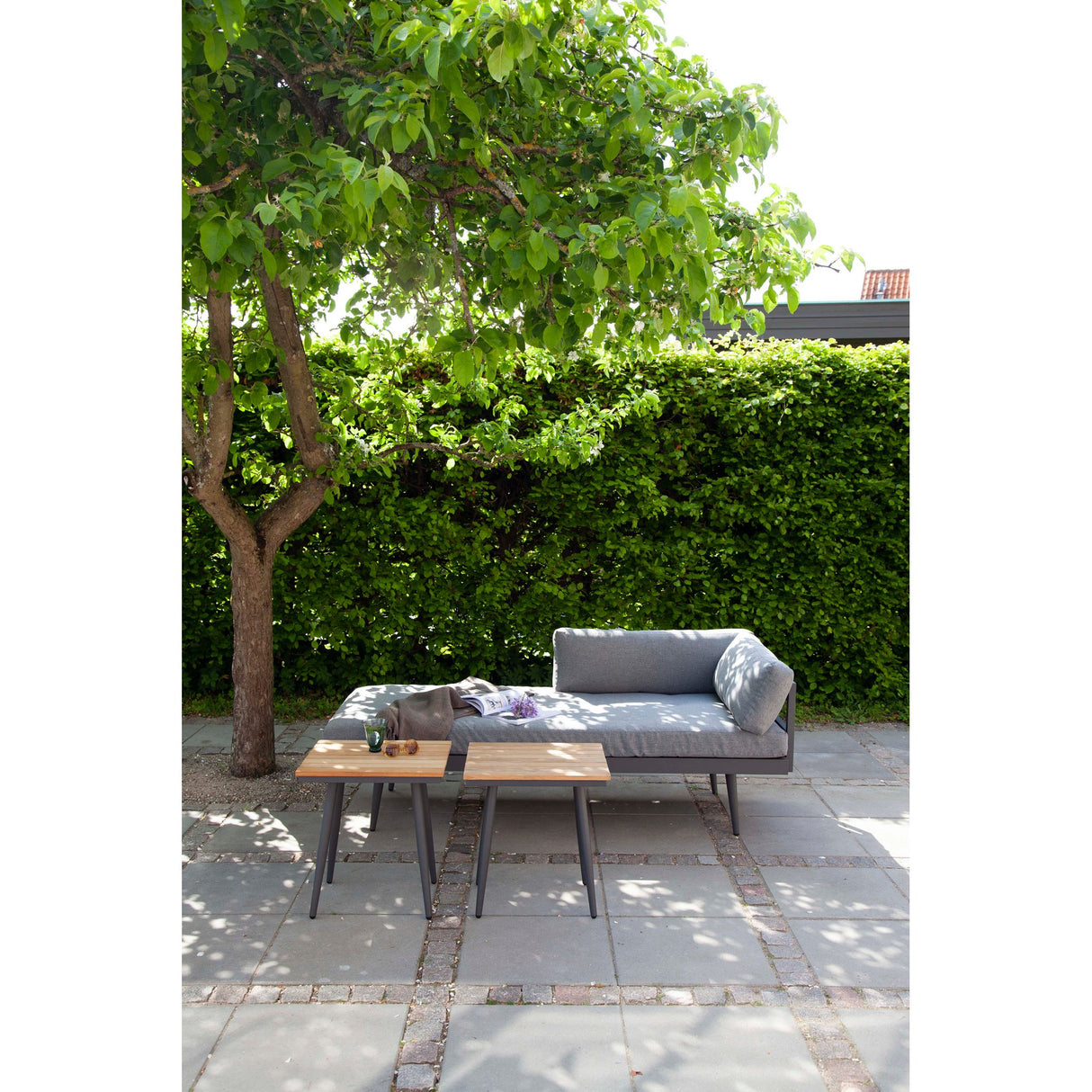 Rio Antracit/Teak Loungebord 50x45 cm