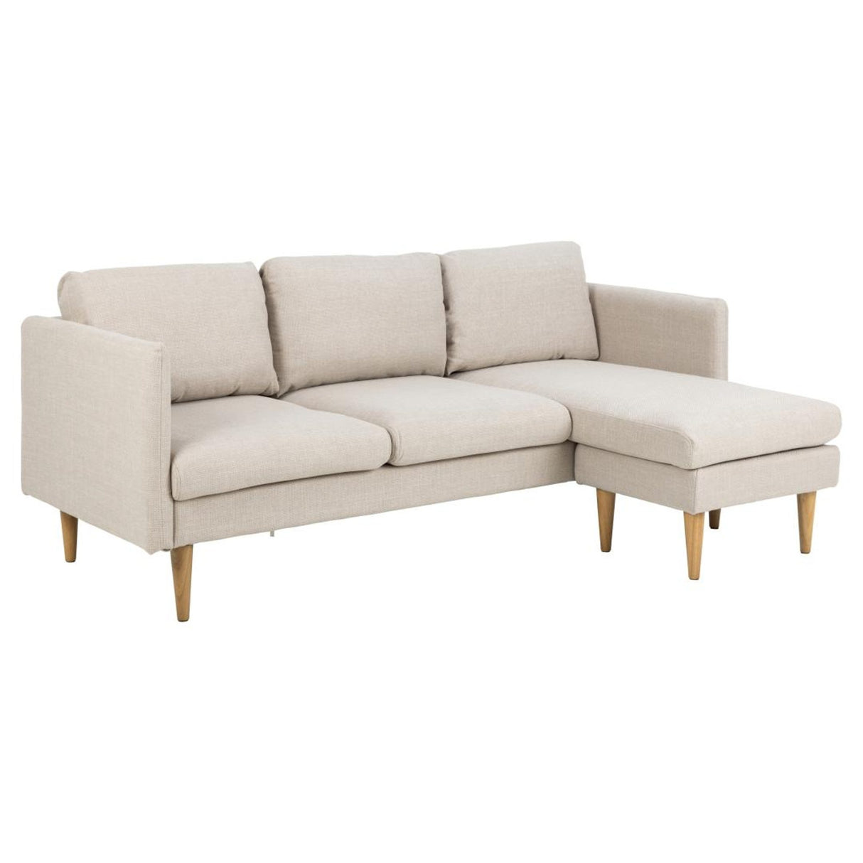 Milly 2-sits med schäslong Basel tyg Beige