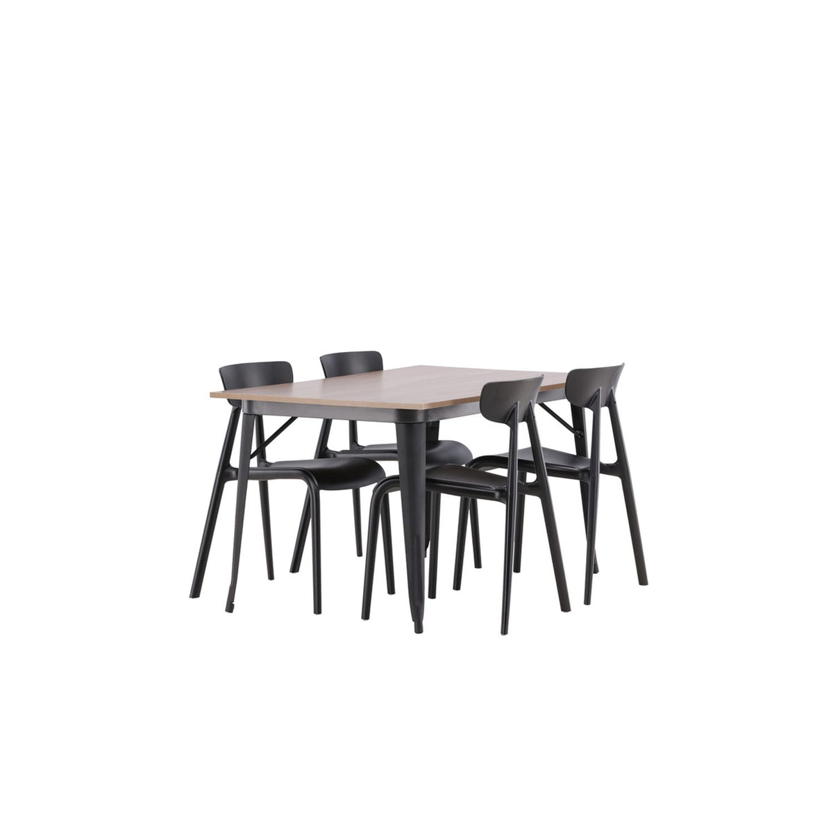 Tempe, Ursholmen Rektangulär matgrupp Svart, Valnöt, 140 x 80