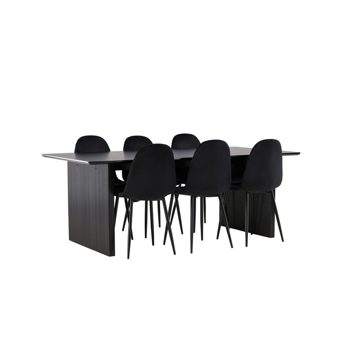 Vail, Polar Rektangulär matgrupp Svart, Svart, 200 x 100