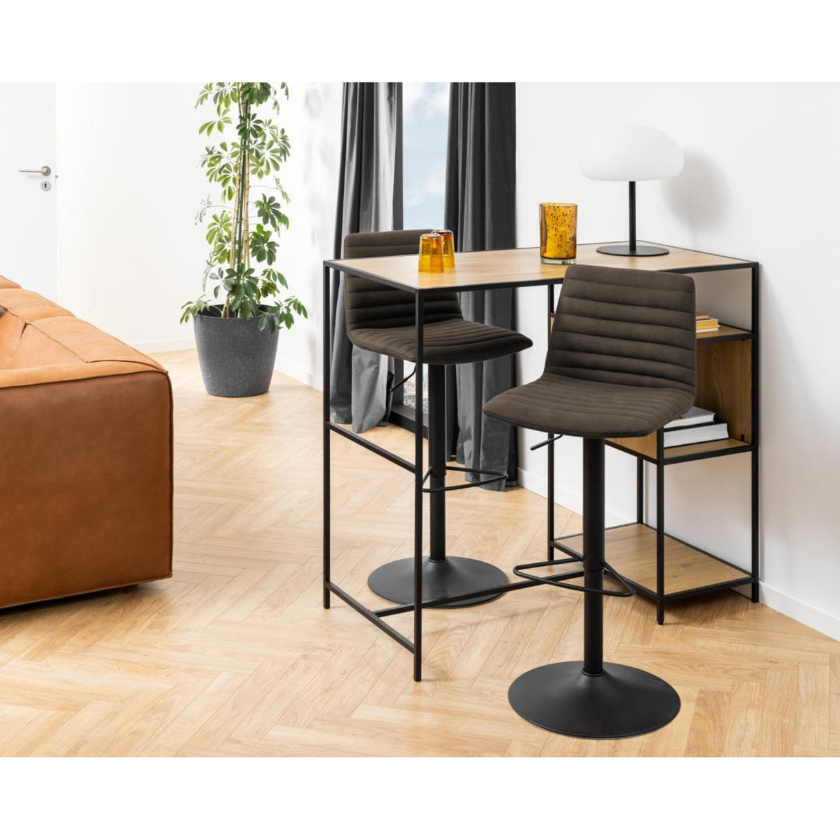 Kimmy Barstol Preston tyg Antracit