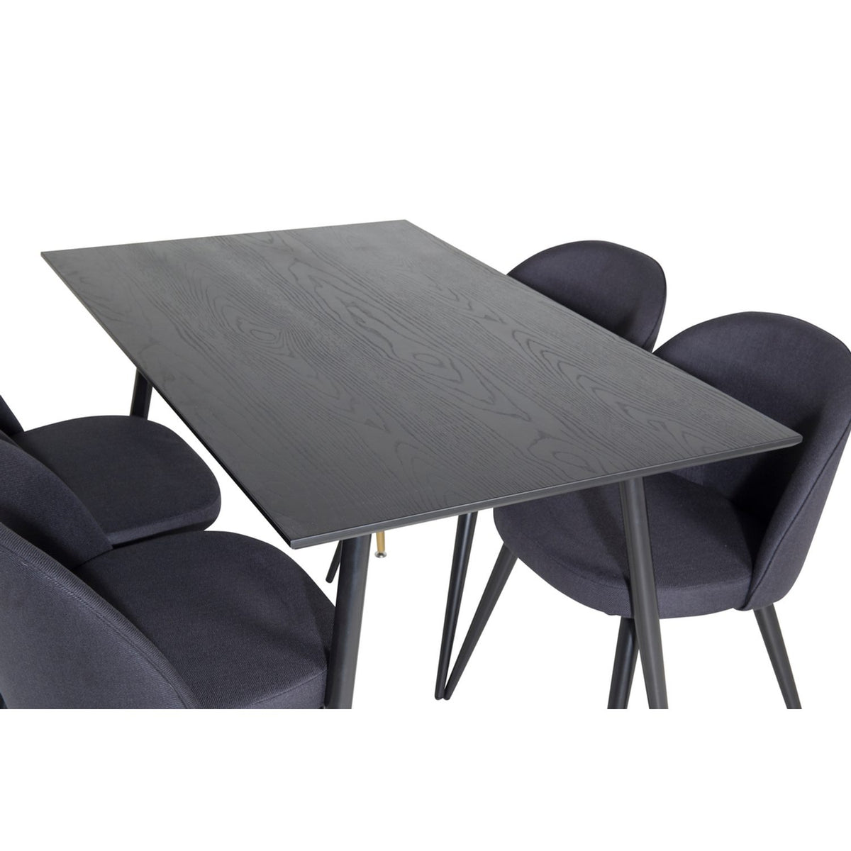 Dipp, Velvet Rund matgrupp Svart, Svart,Guld, 120 x 85