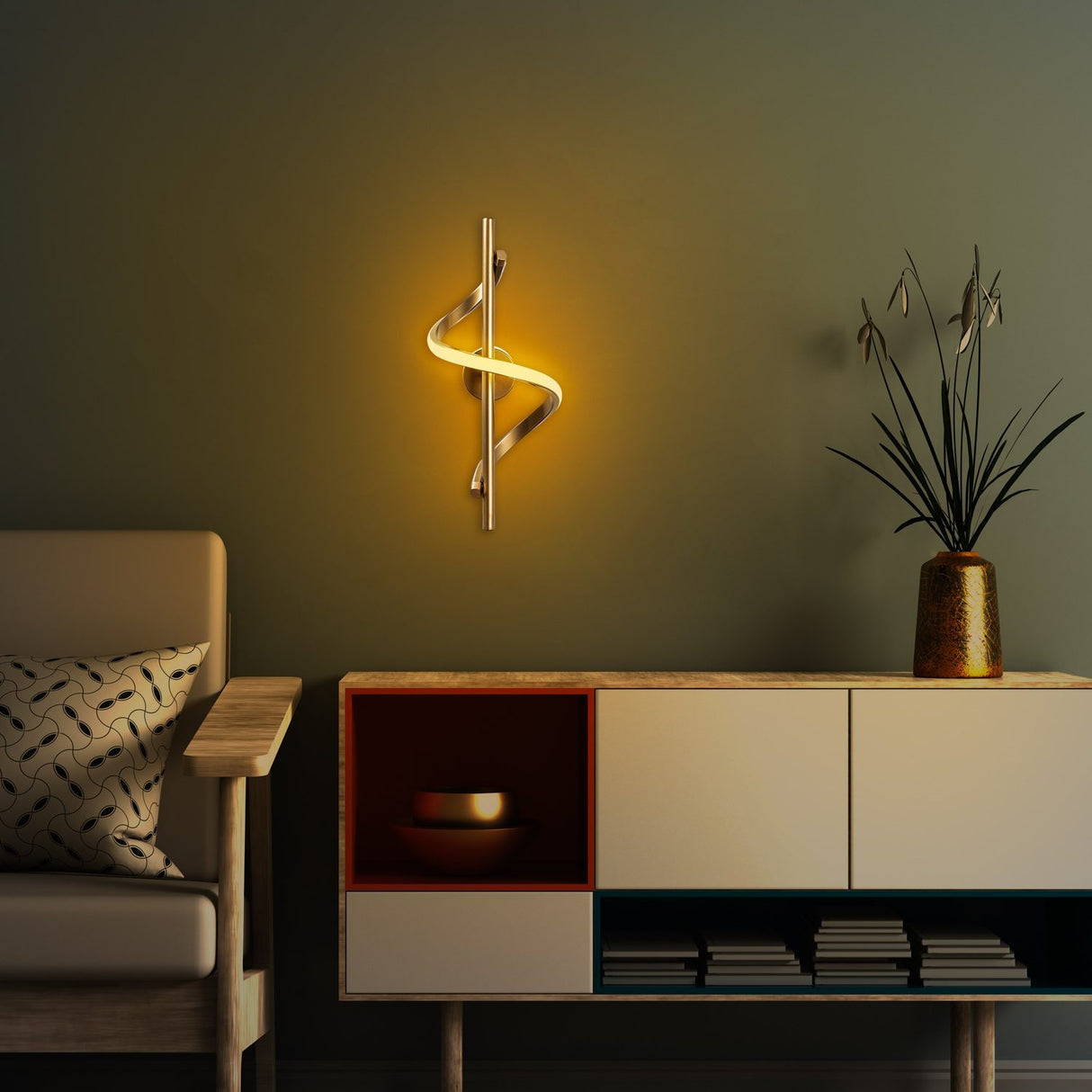 Dakar (16 x 41 x 25 cm) Guld Vägglampa