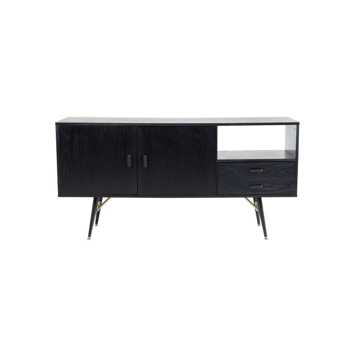 Guld Sideboard Svart, 160 x 80