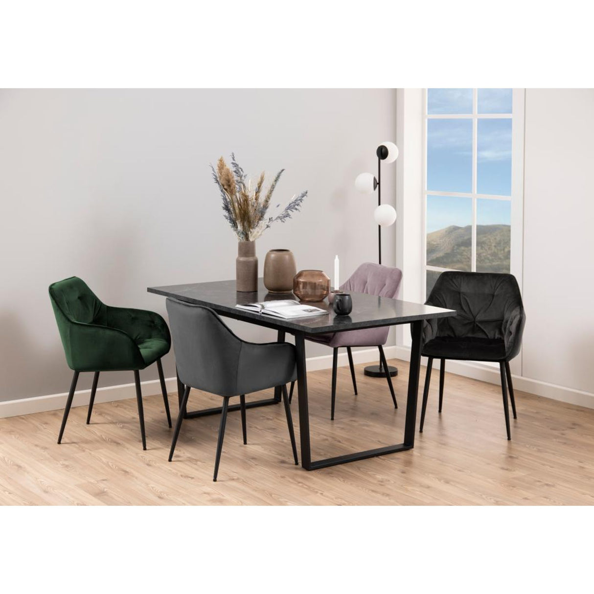 Toulon Karmstol Vic tyg Gråbrun