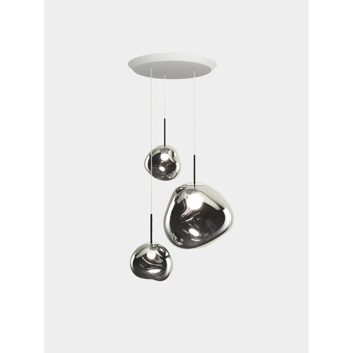 Melt Trio Round Pendelsystem Silver