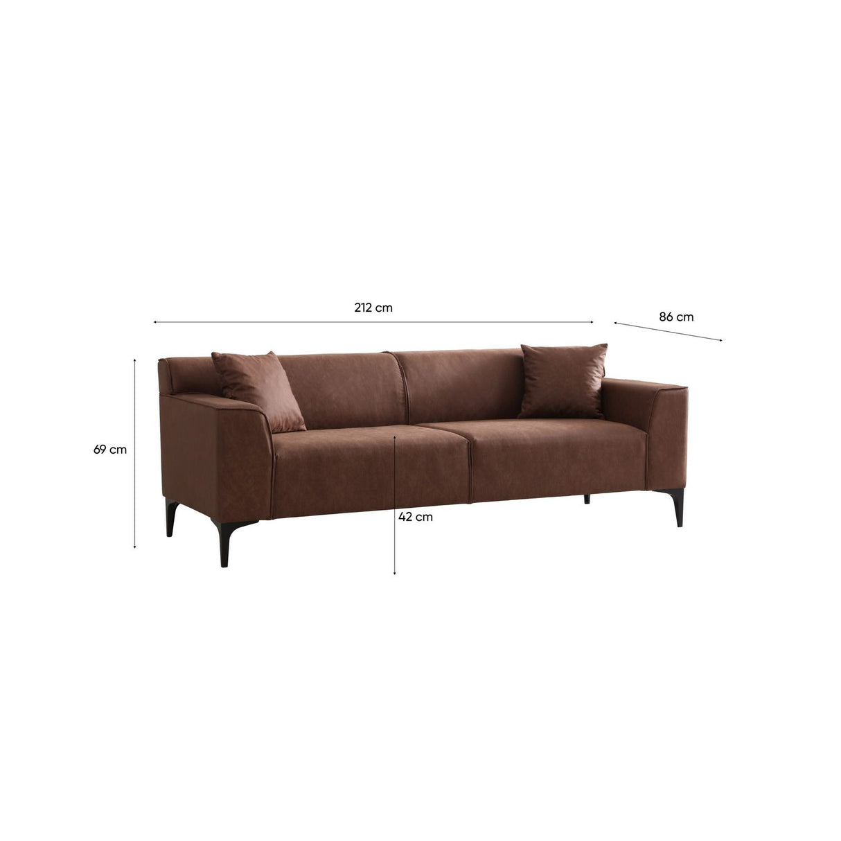 Piccolito3-sits soffa Cognac