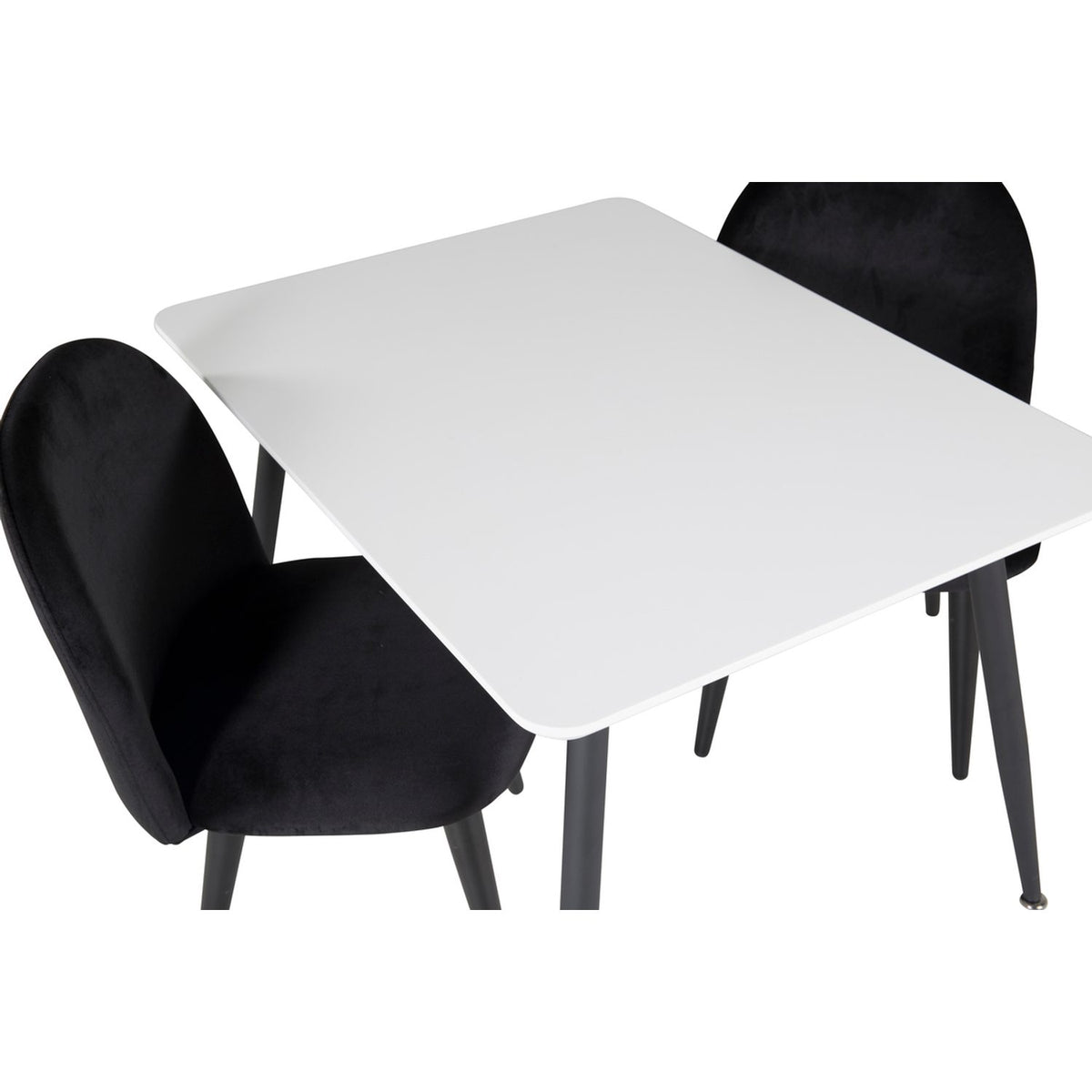 Polar, Velvet Rektangulär matgrupp Svart, Svart,Vit, 50 x 80 x 60