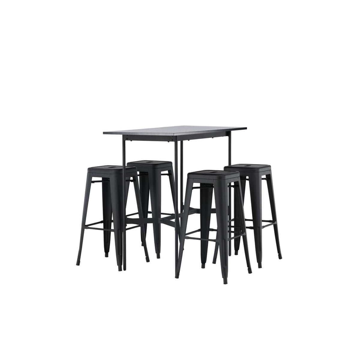 Rax, Tempe Rektangulär matgrupp Svart, Svart, 120 x 60