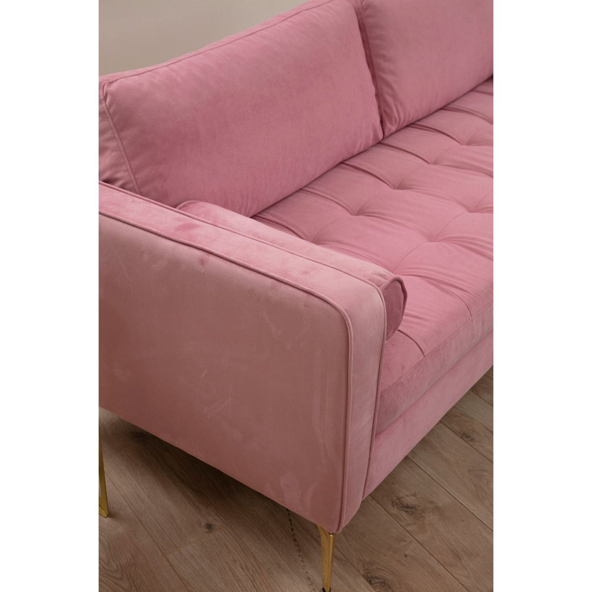 Rom (215 x 90 x 70 cm) 3-sitssoffa Dammig rosa