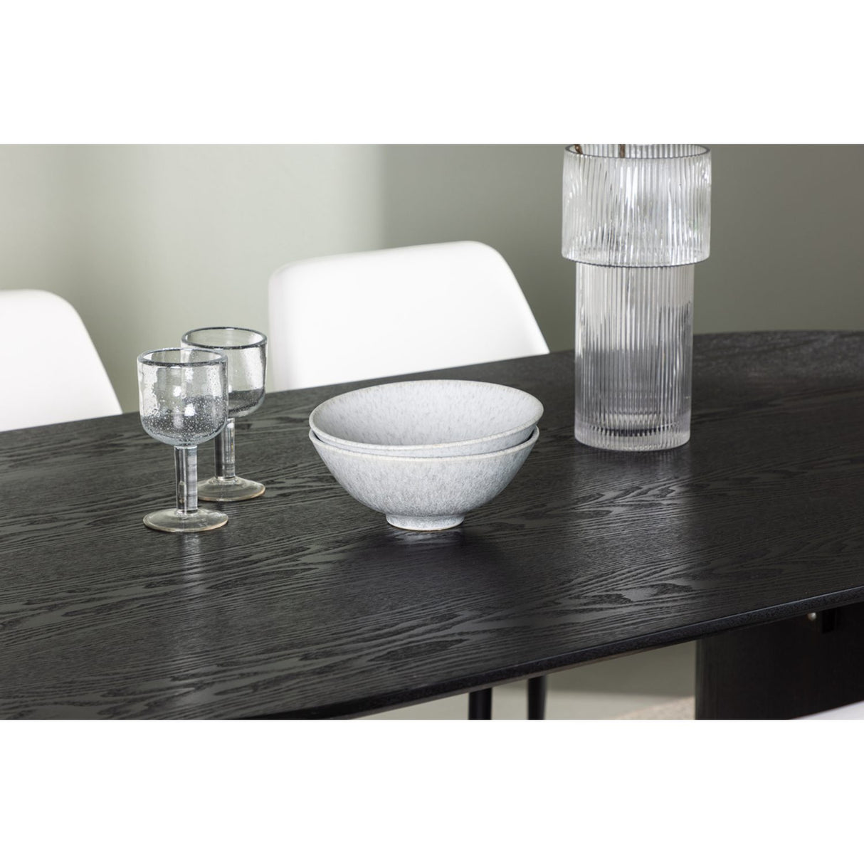 Isolde, Night Oval matgrupp Svart,Vit, Svart, 180 x 90