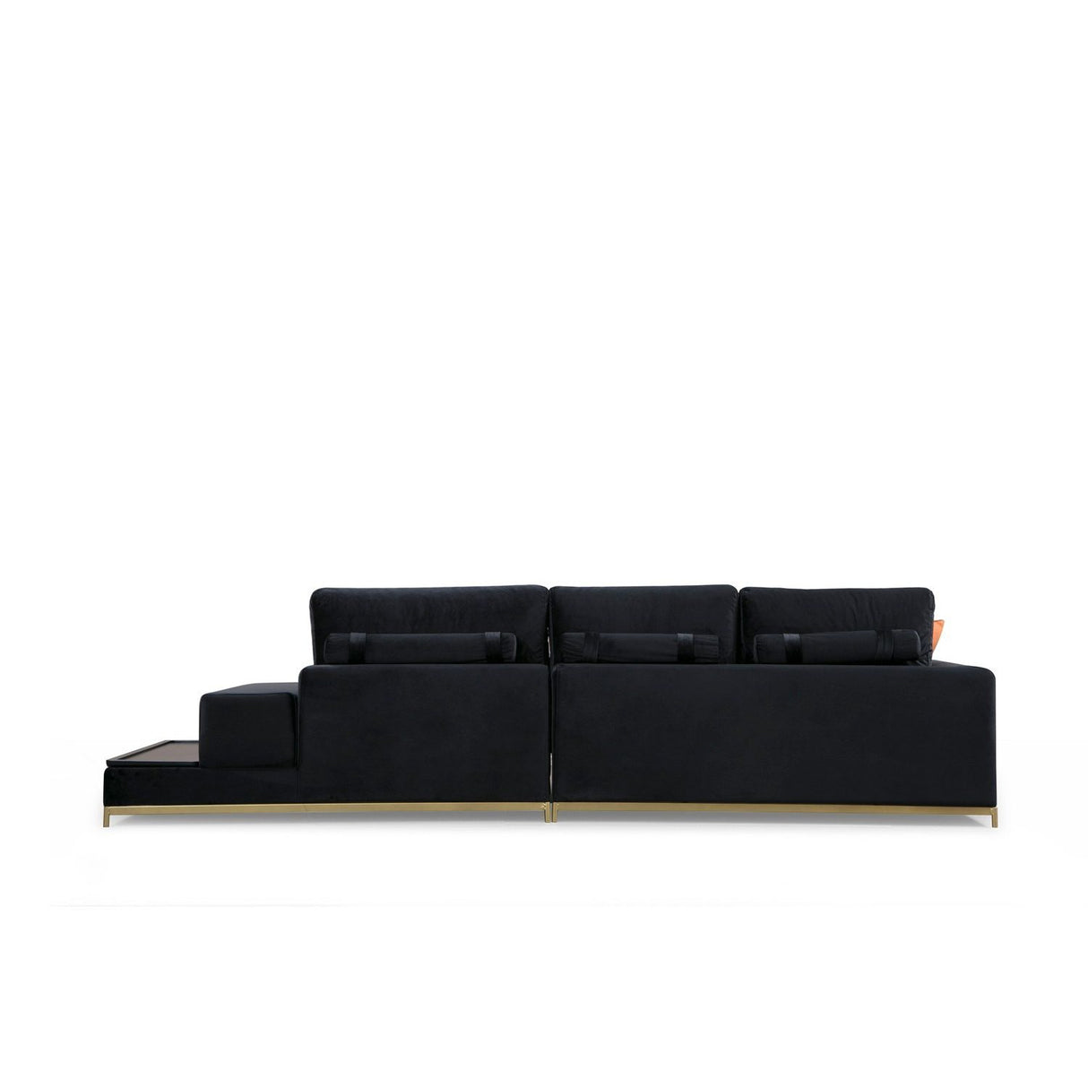 Line med sidobord (320 x 102 x 84 cm) Svart Guld 4-sitssoffa