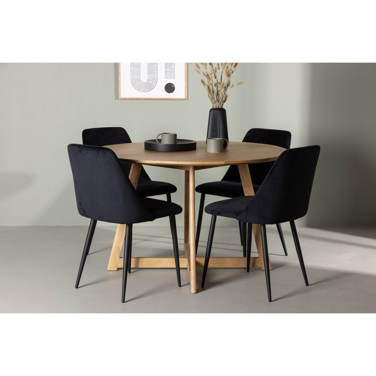 Yakidon, Night Rund matgrupp Svart, Brun, ⌀120