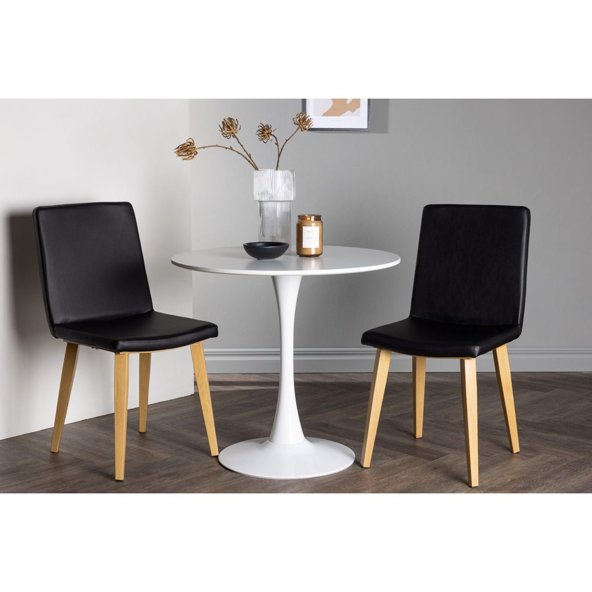 Hamden, Today Rund matgrupp Svart,Natur, Vit, ⌀80