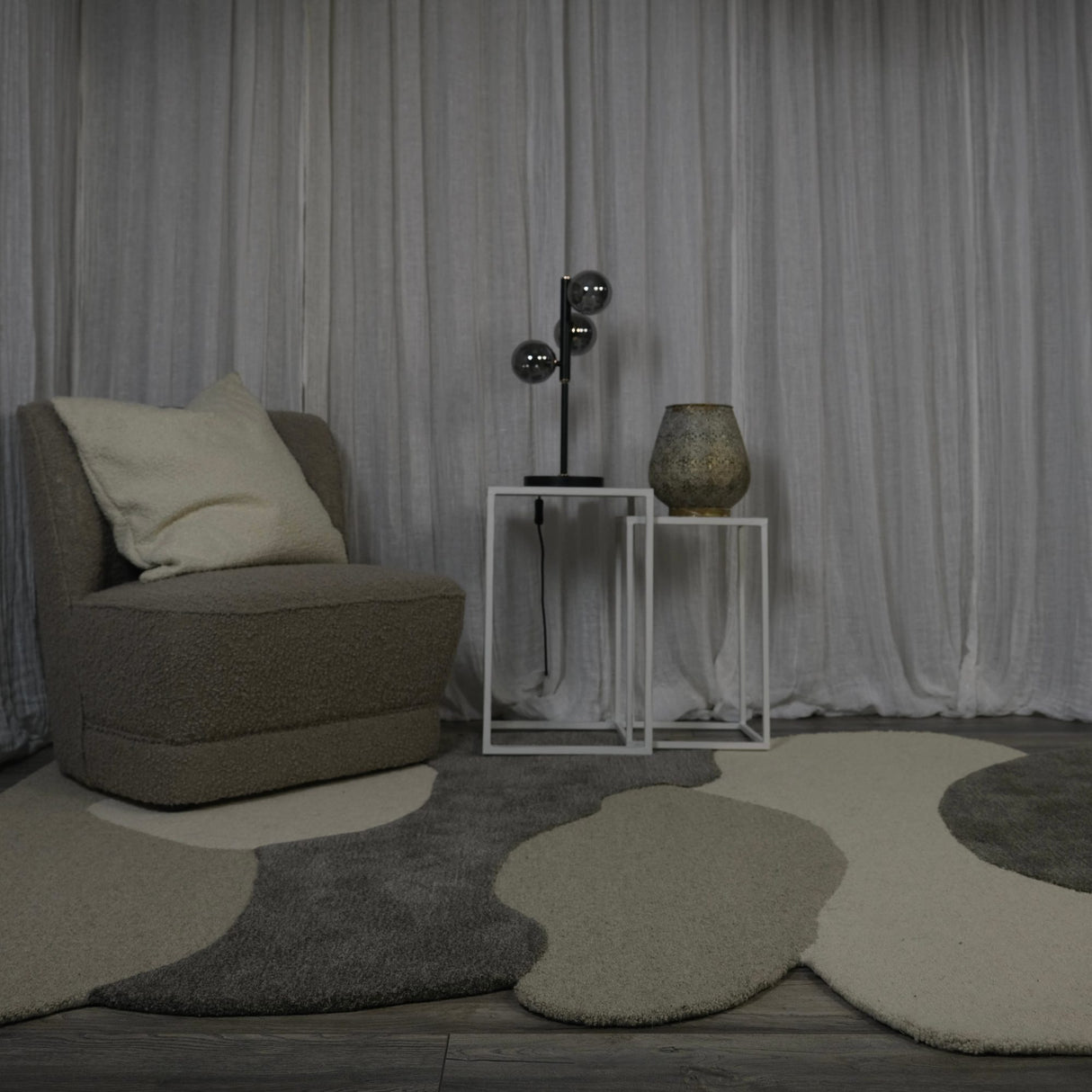 Yrsa Brun/Grå Tuftad Matta