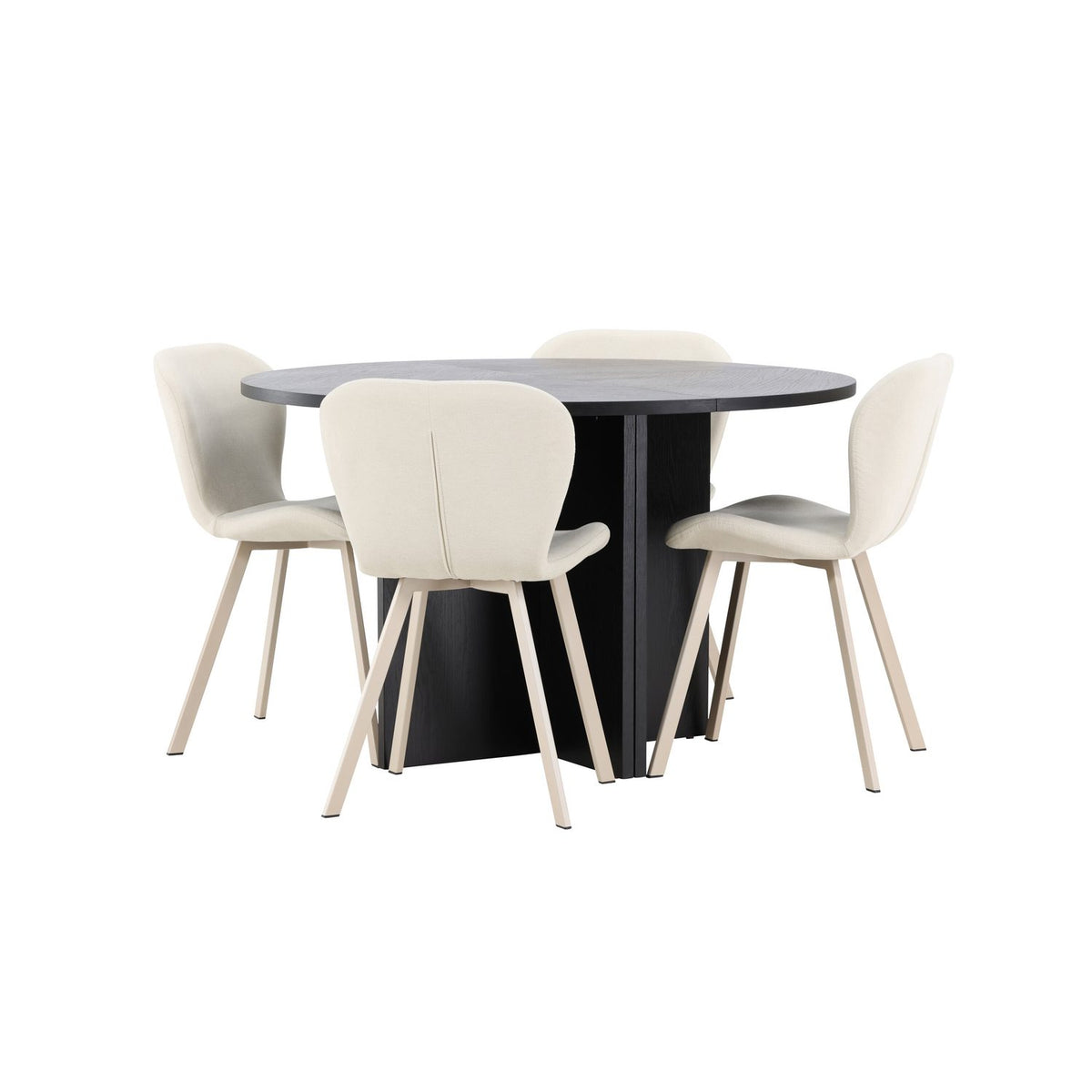 Strada, Lilja Oval matgrupp Beige, Svart, ⌀120