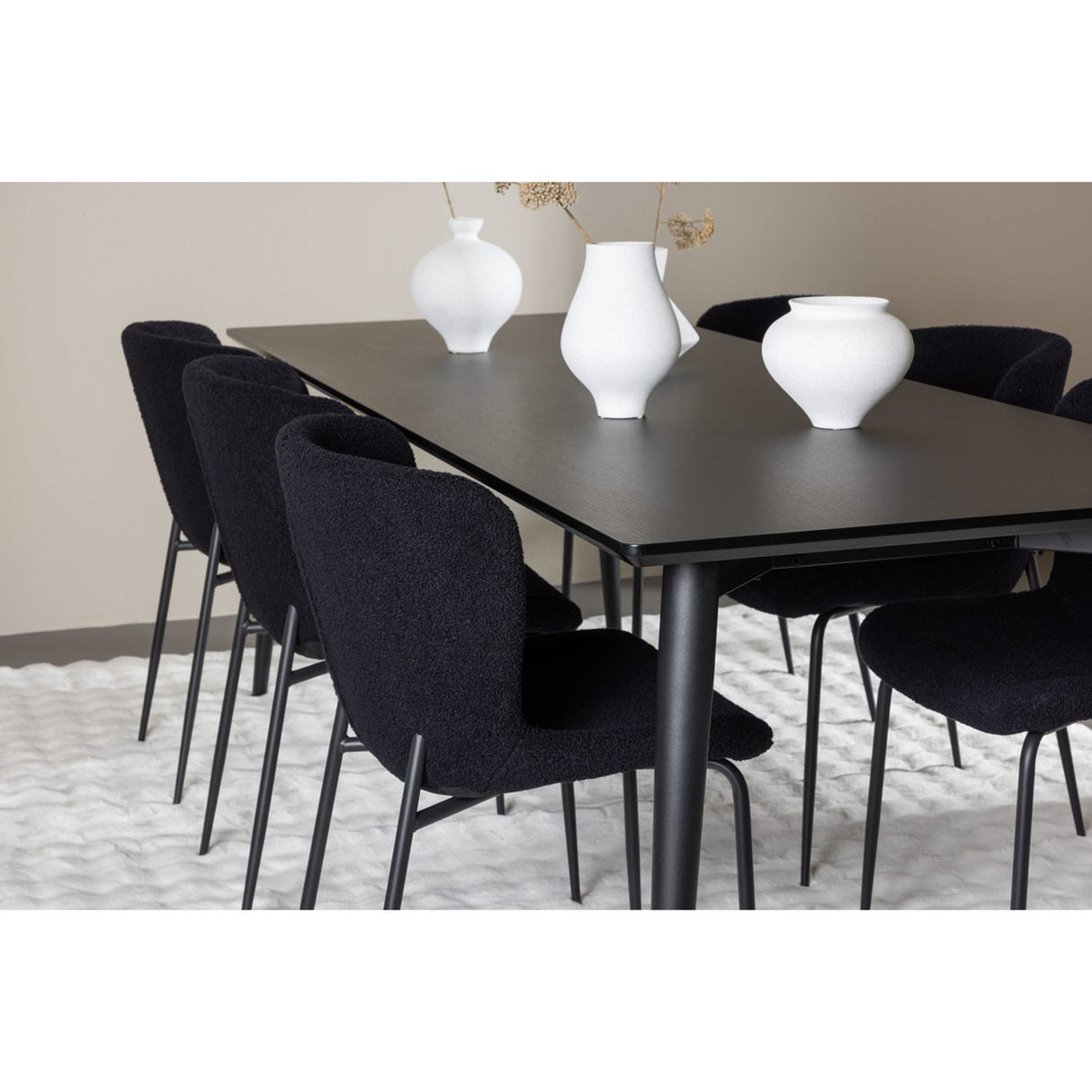 Ellis, Modesto Rektangulär matgrupp Svart, Svart, 230 x 85