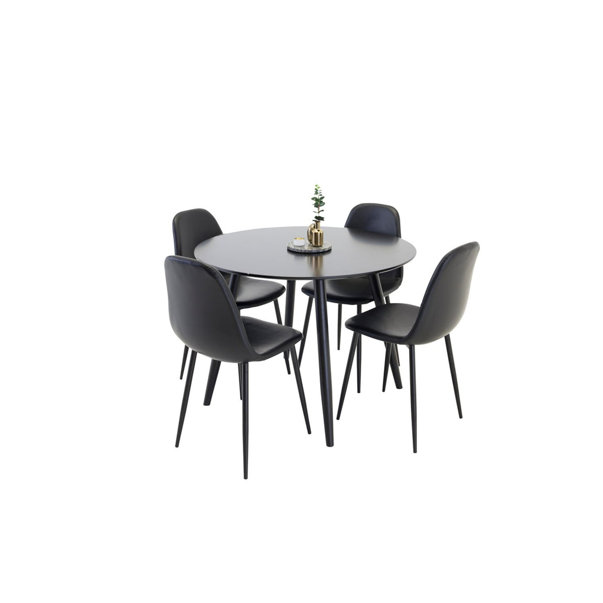 Plaza, Polar Rund matgrupp Svart, Svart, 4st
