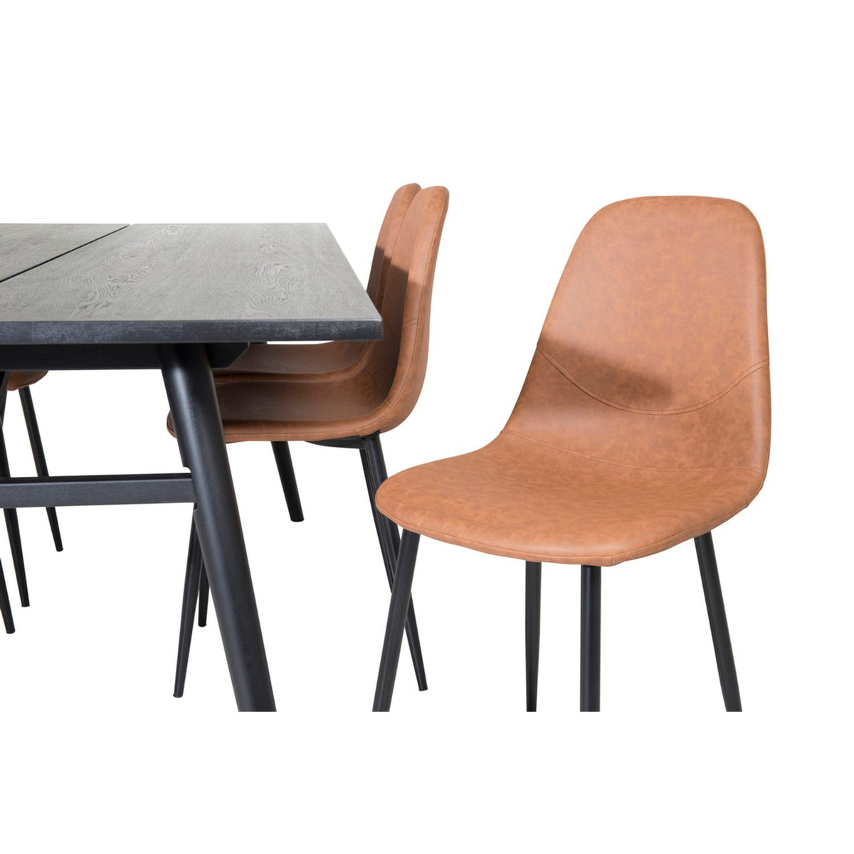 Sleek, Polar Rektangulär matgrupp Svart,Brun, Svart, 195 x 95