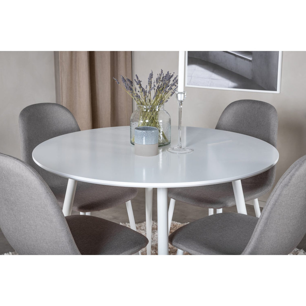 Plaza, Polar Rund matgrupp Grå,Vit, Vit, ⌀100