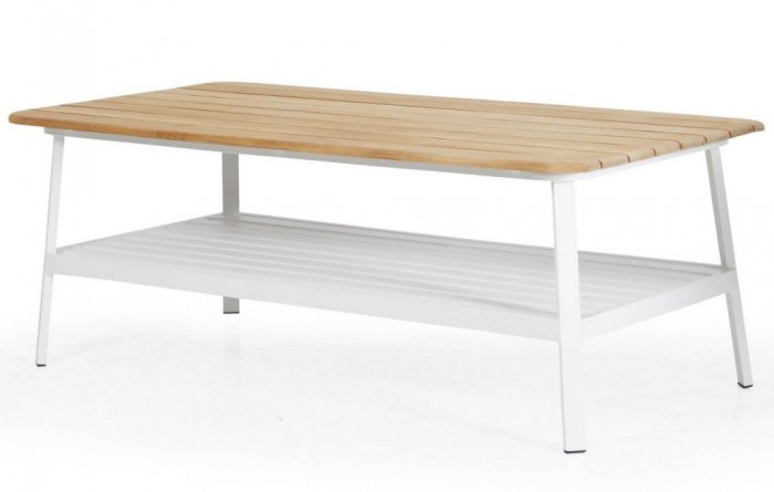 Olivet Soffbord 150x75 cm Vit/Teak