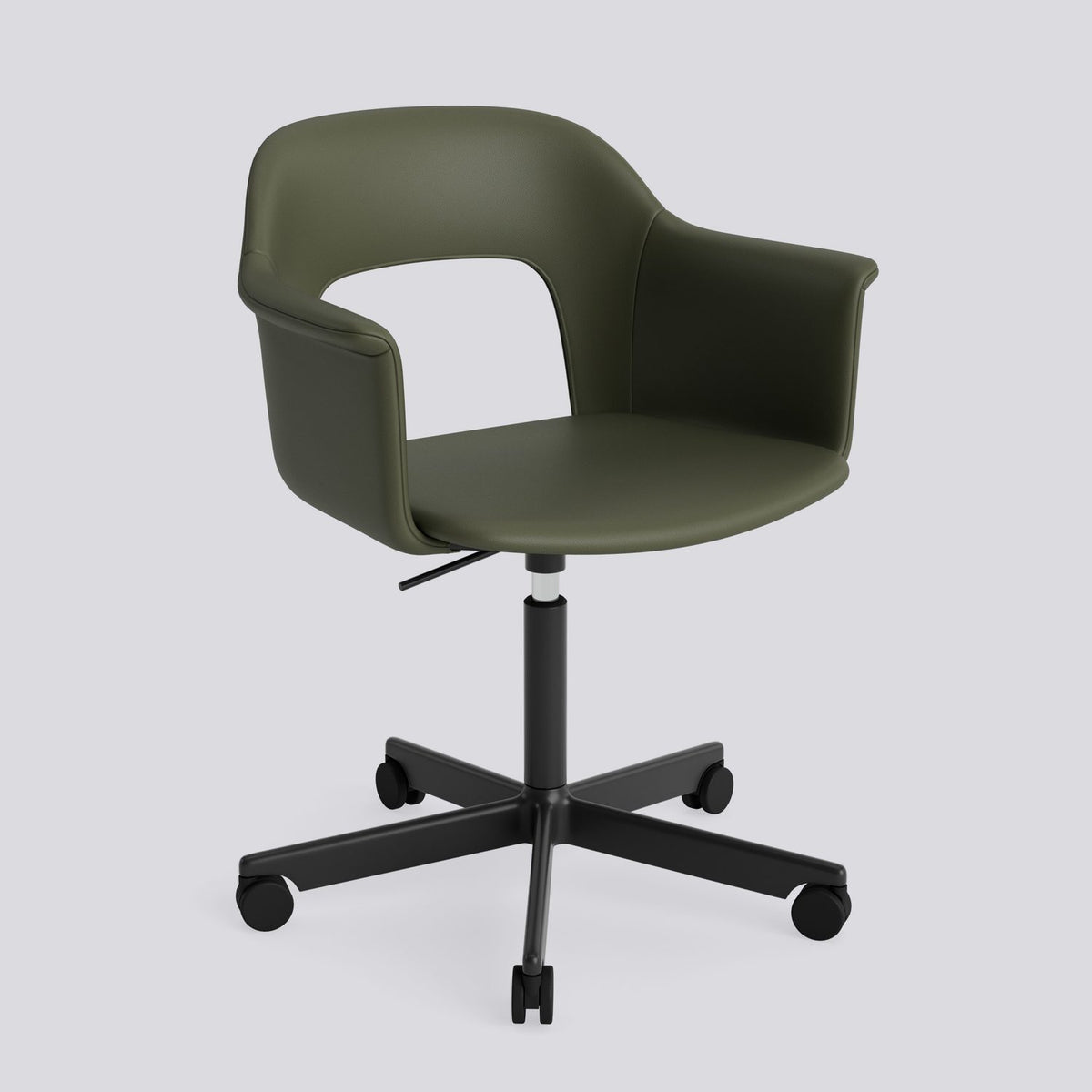 Layout 244 Kontorsstol Grano Caper green, Black – pulverlackerad aluminium