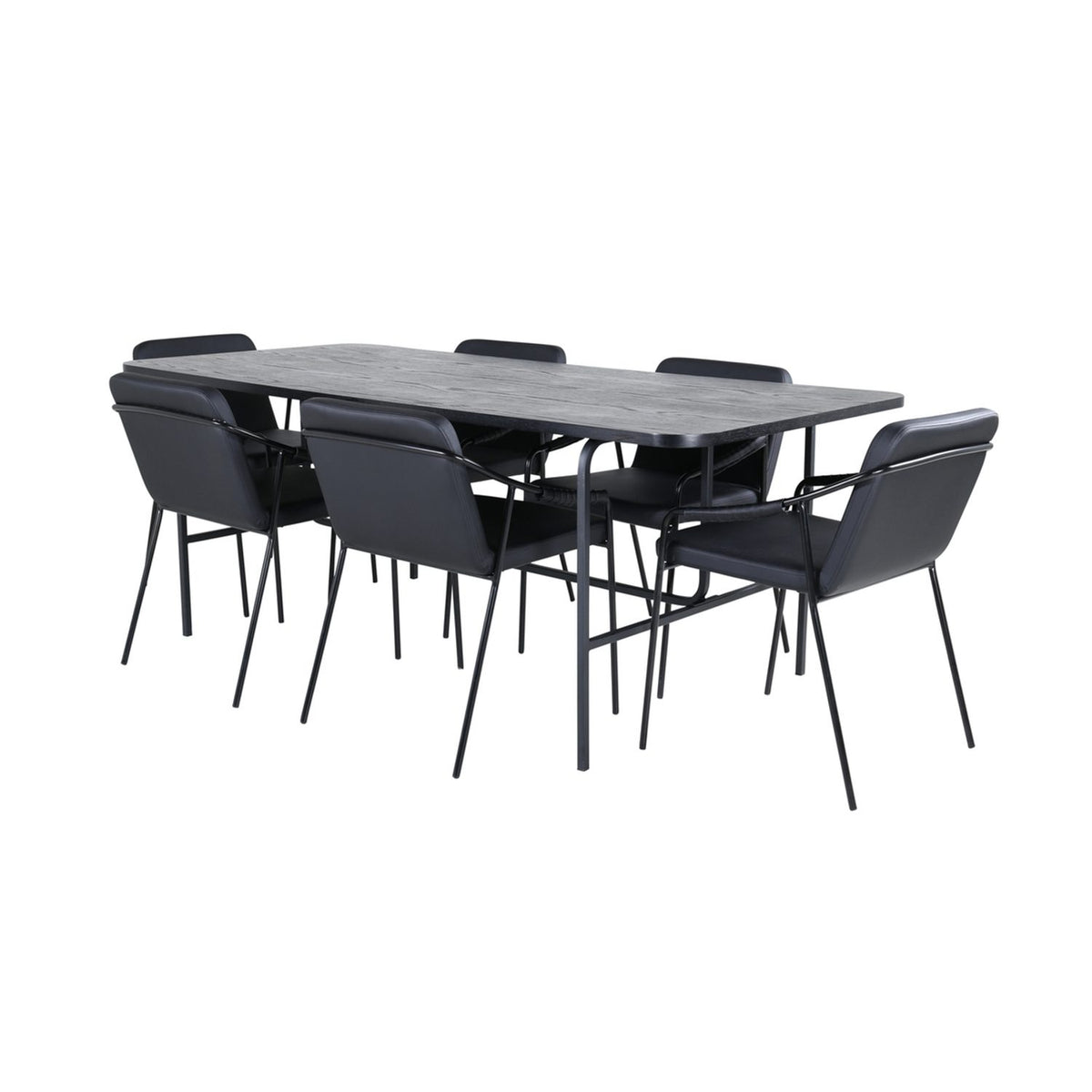 Uno, Tvist Rektangulär matgrupp Svart, Svart, 6st