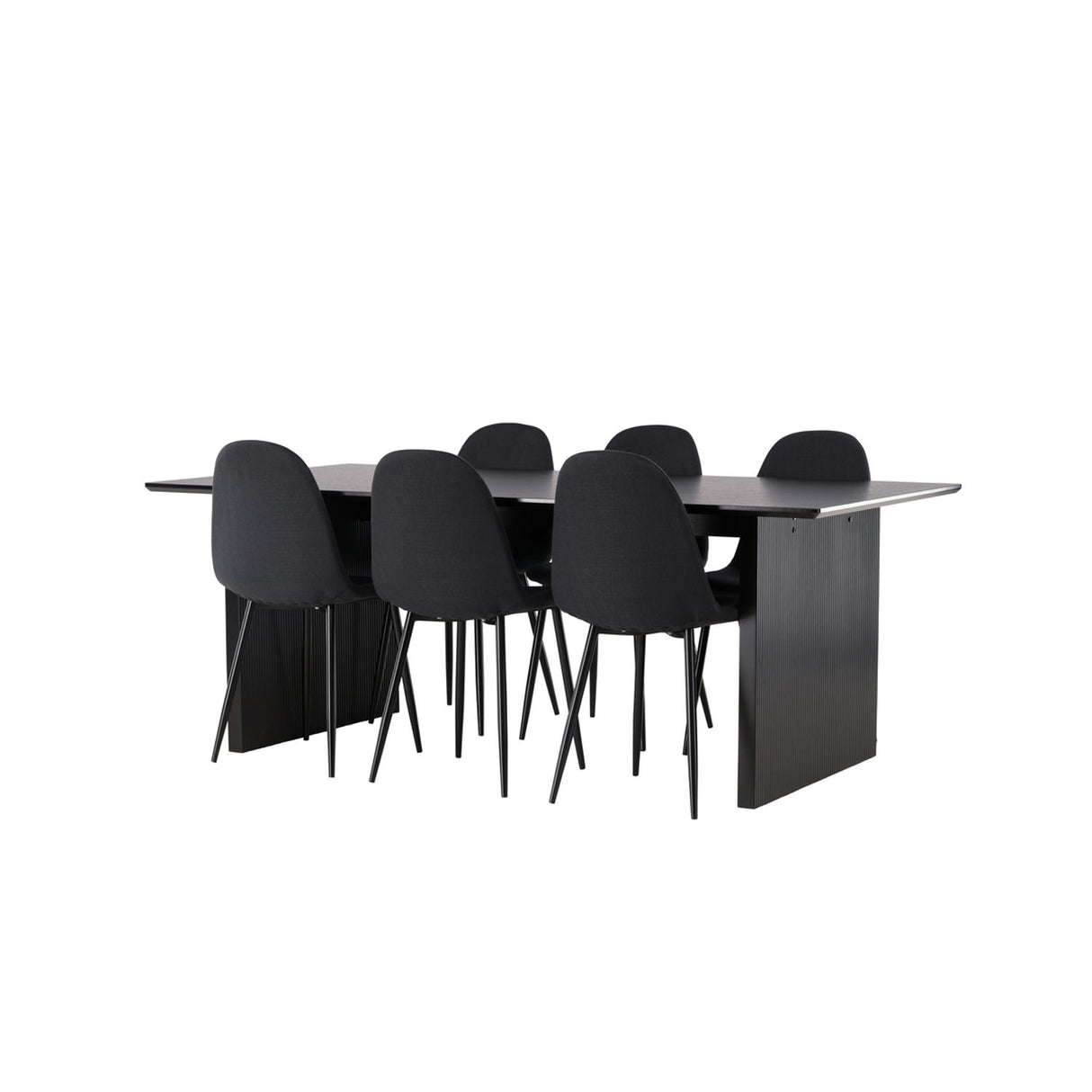 Vail, Polar Rektangulär matgrupp Svart, Svart, 200 x 100