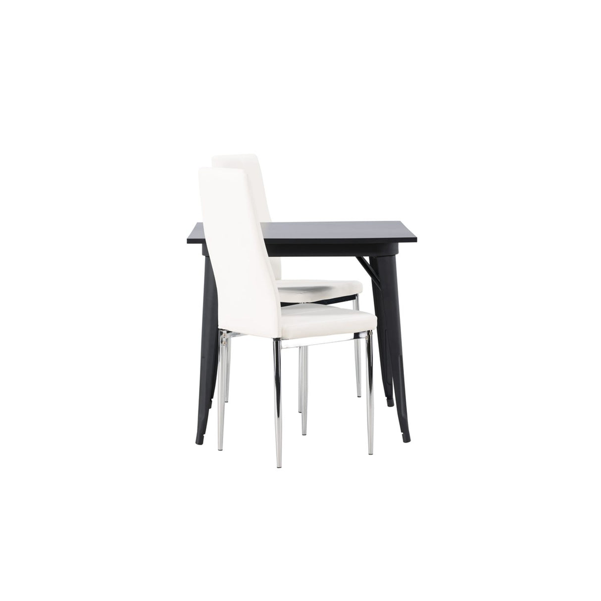 Tempe, Pastill Rektangulär matgrupp Silver,Vitt, Svart, 80 x 80