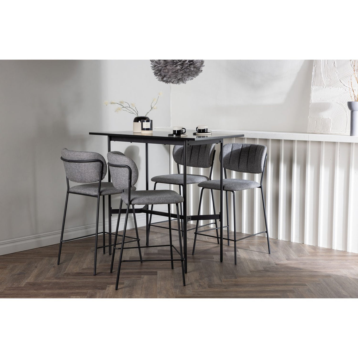 Rax, Bell Rektangulär matgrupp Svart,Grå, Svart, 120 x 60