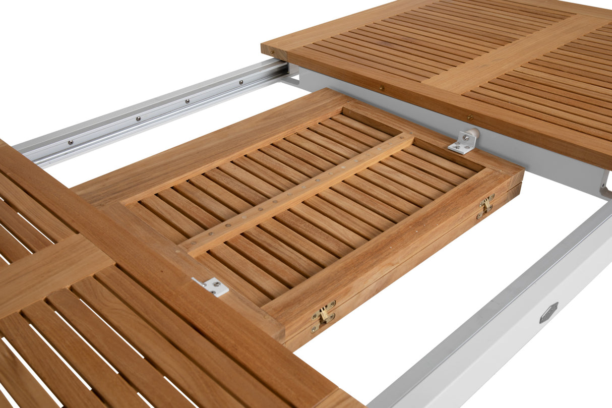 Lyon Utebord 100x224-304 cm Light Grey/ Teak