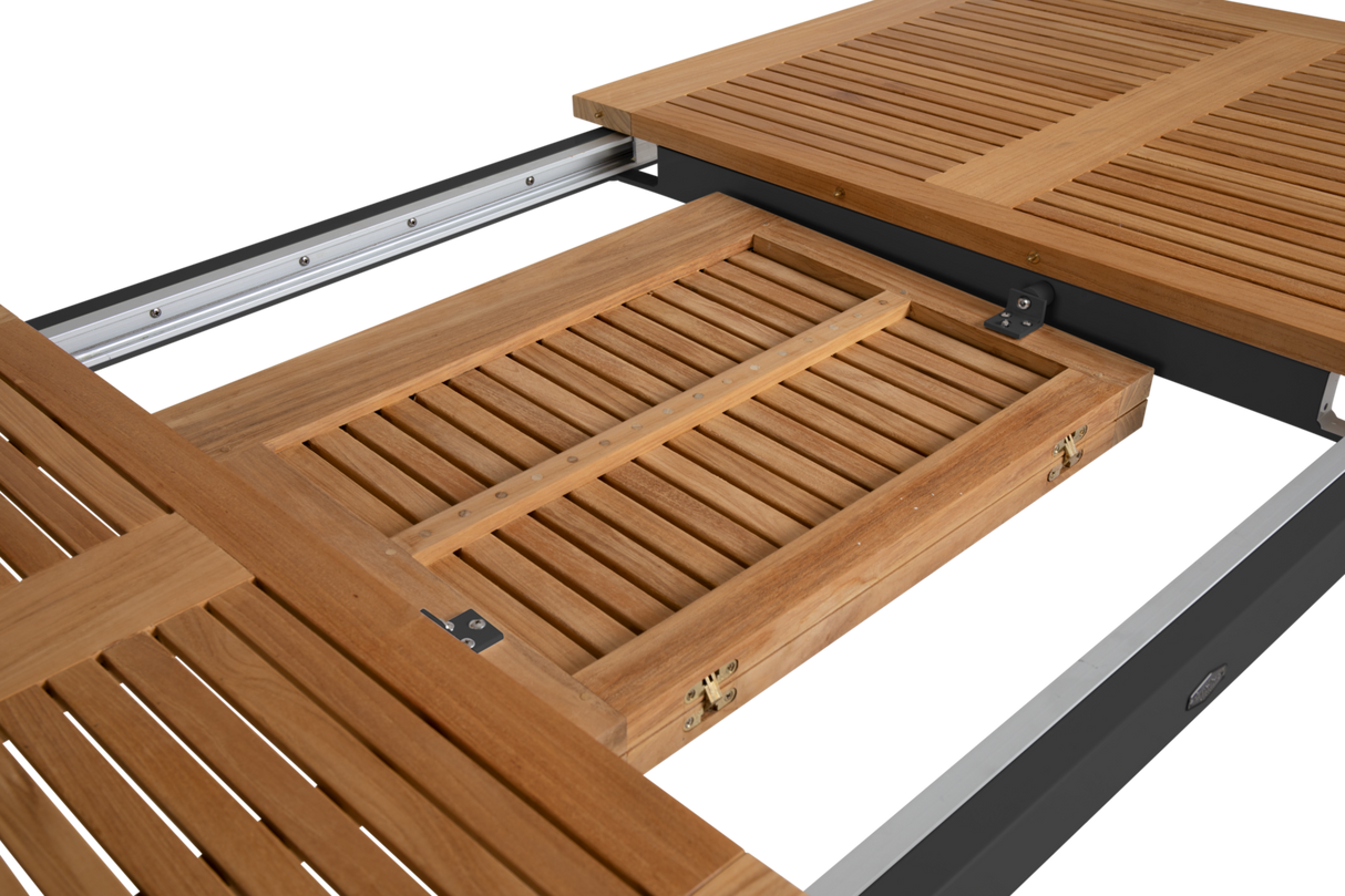 Lyon Bord 100x224-304 cm Svart/Teak