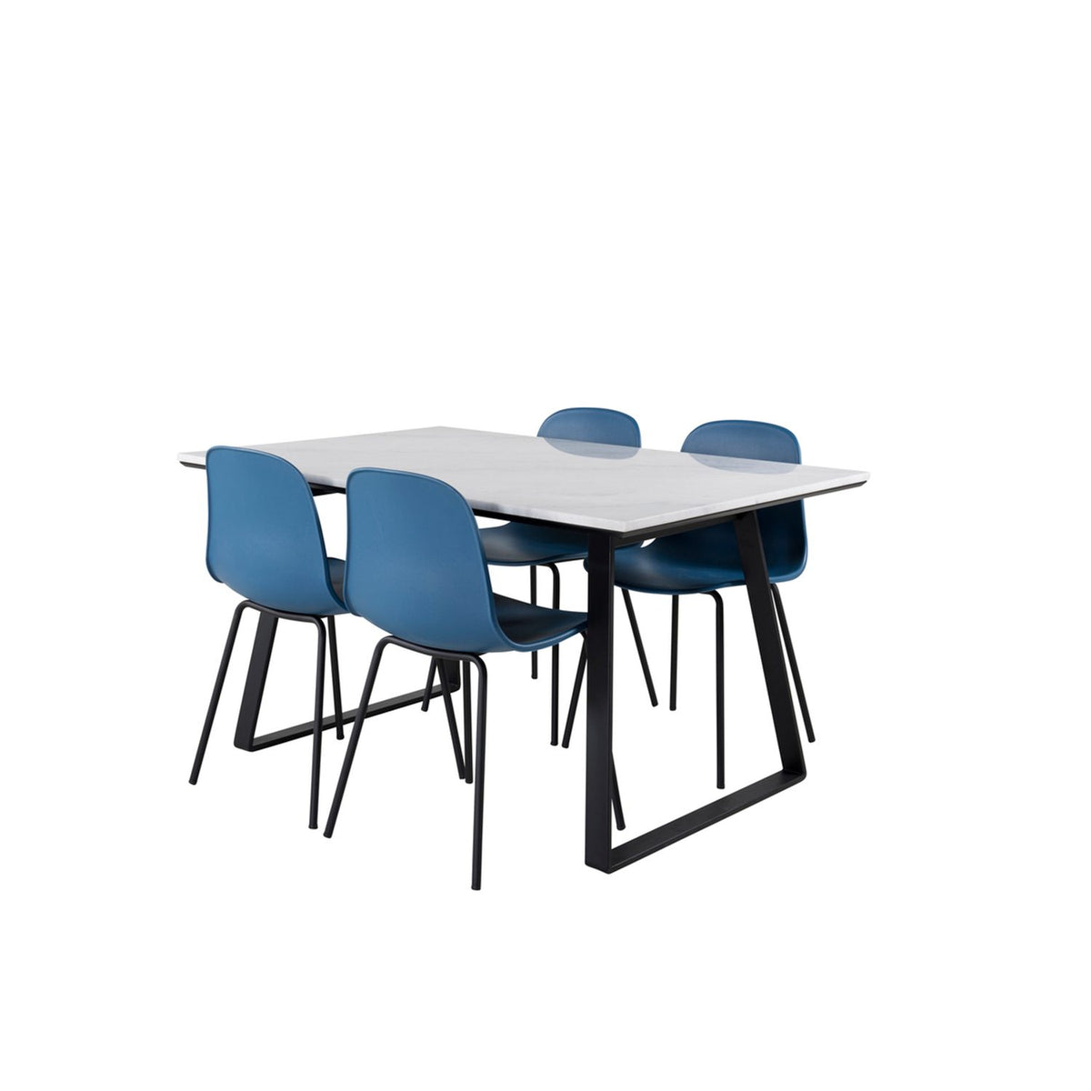 Estelle, Arctic Rektangulär matgrupp Svart,Blå, Svart, vit, 140 x 90