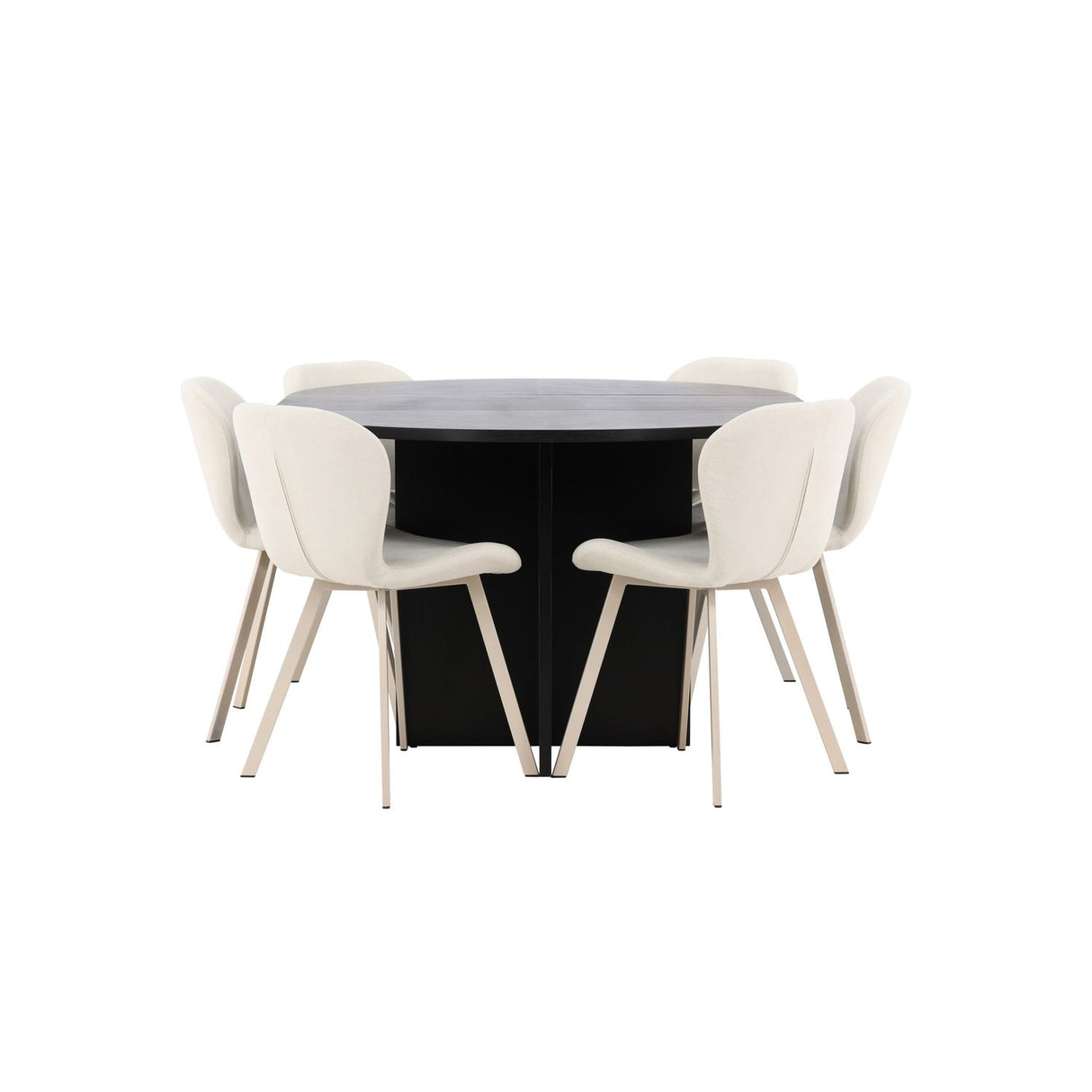 Strada, Lilja Oval matgrupp Beige, Svart, ⌀120