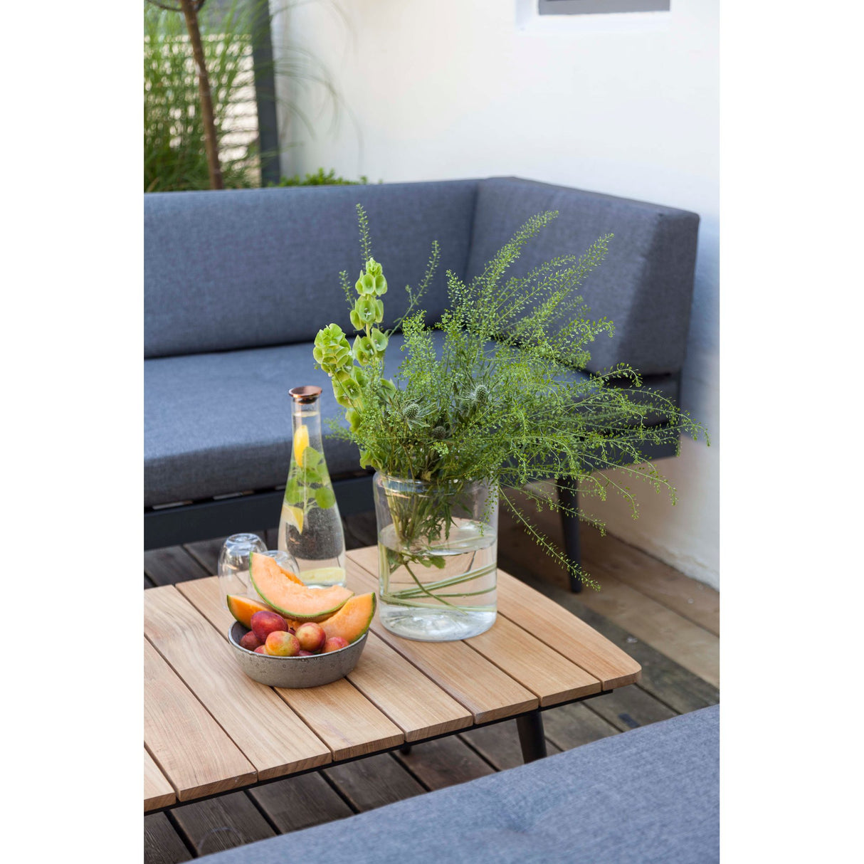 Rio 4 personer Loungesoffa Gråa dynor/Antracit Aluminium