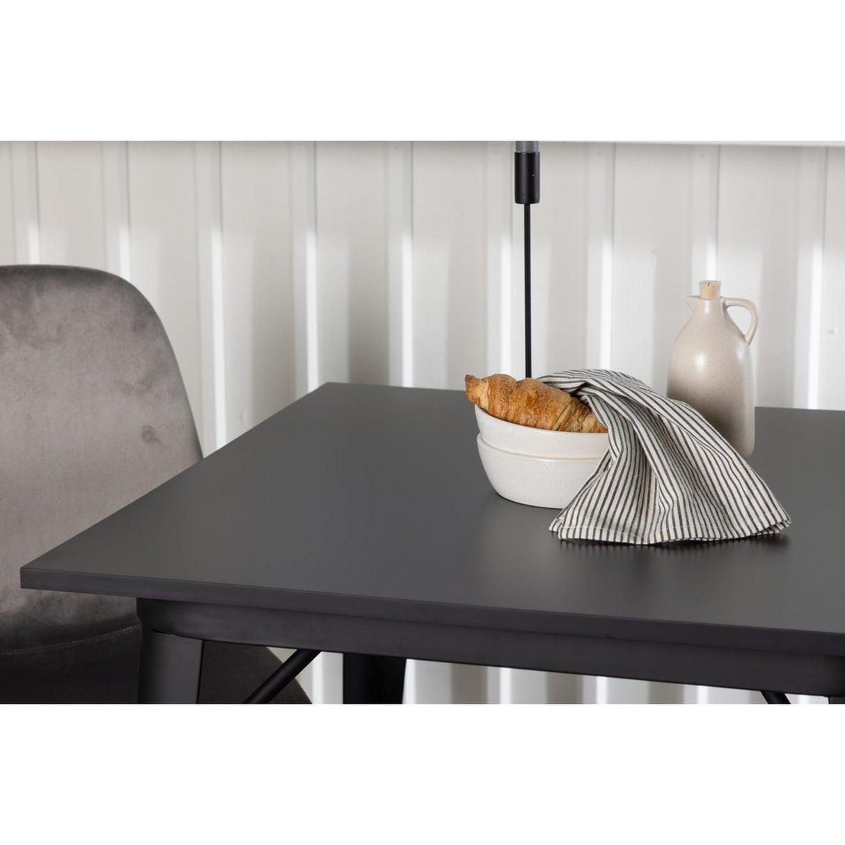 Tempe, Eva Rektangulär matgrupp Silver, Svart, 80 x 80