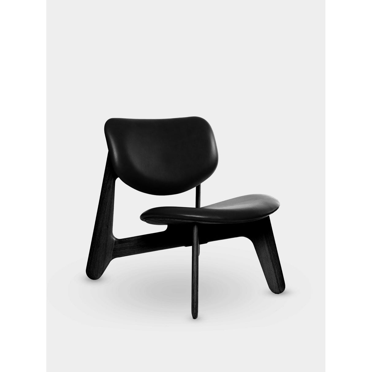 Slab Loungefåtölj Black Leather Black